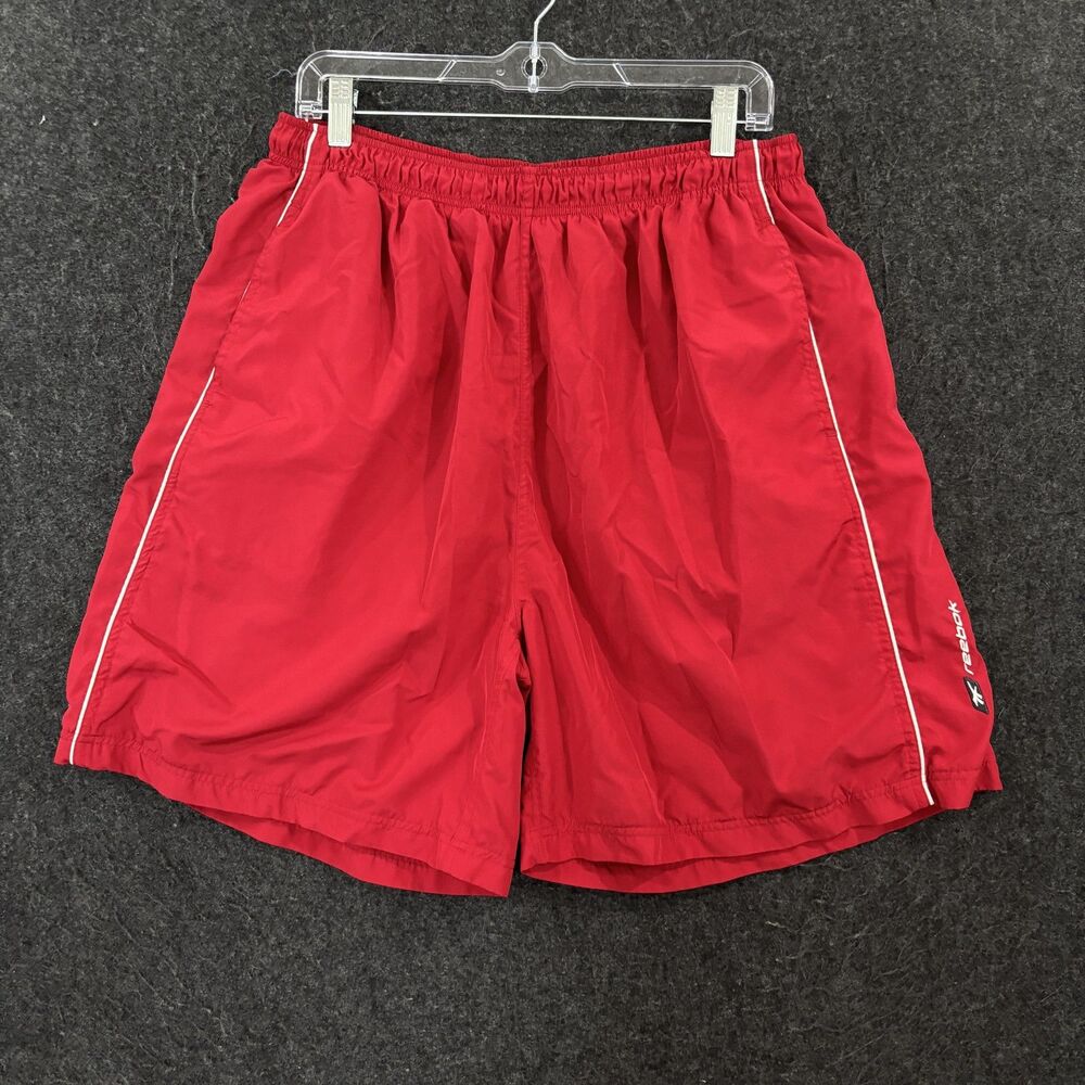 Vintage Reebok Shorts Men's XL Red 7" Lined Elastic Waist Pockets Running